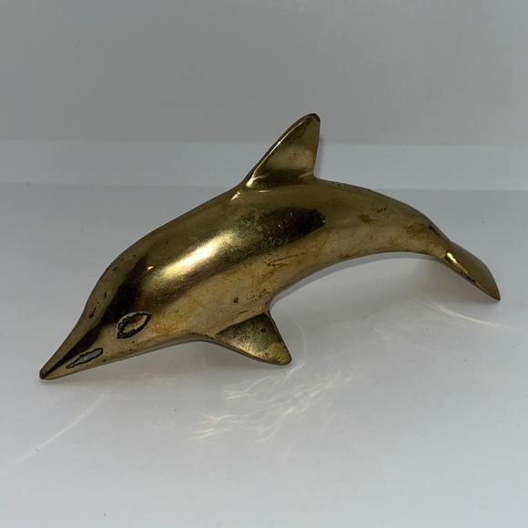 unbranded Other - INDIA - vintage brass dolphin statue 6”